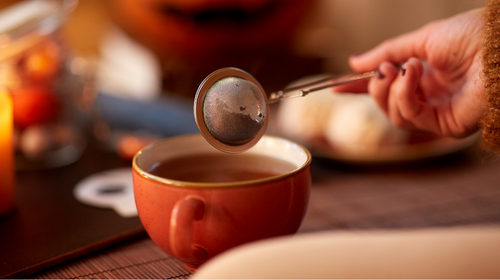 Infuseur thé, infuseur à thé Inox avec couvercle et cuillère à thé